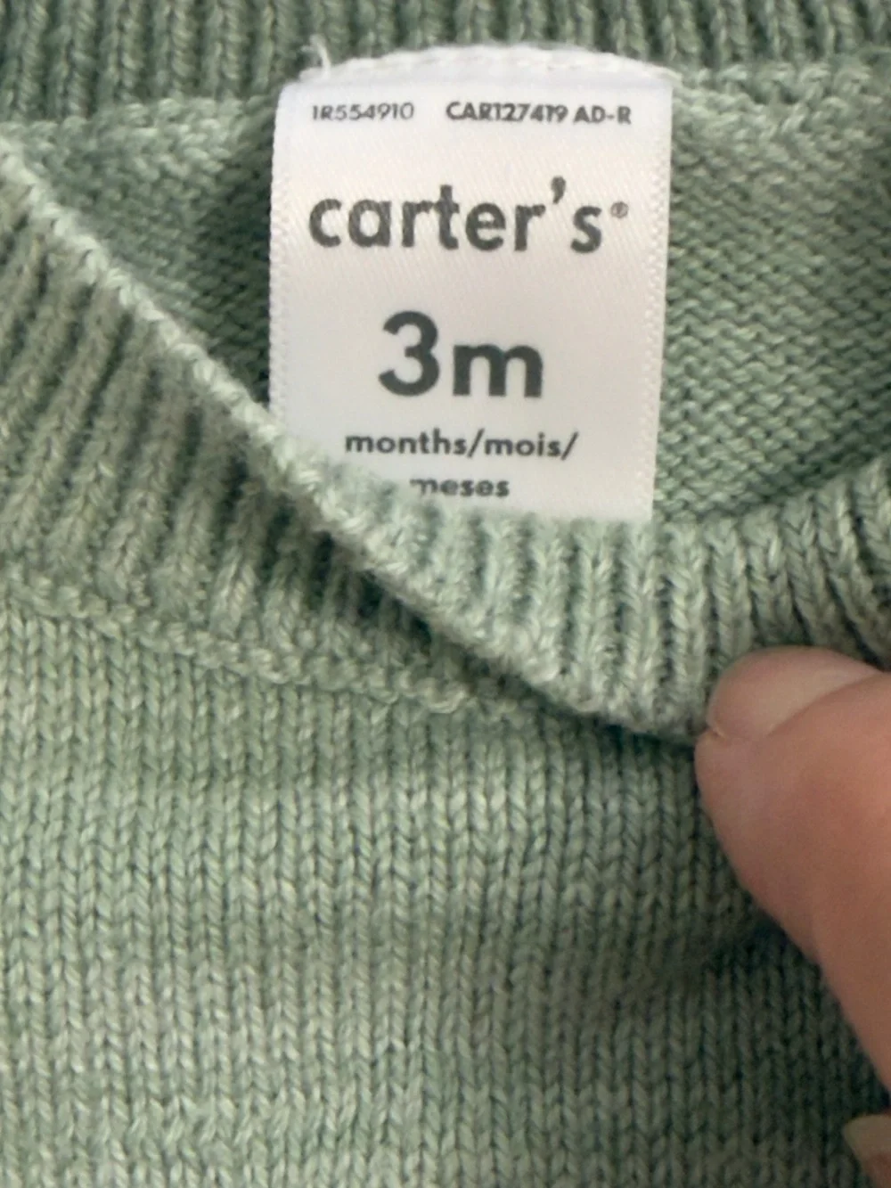 Carter's Green Apple Knit Sweater & Pink Ruffle Cardigan Set